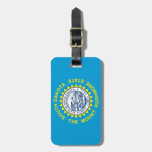 サウスダコタ州旗デザイン ラゲッジタグ (正面縦)