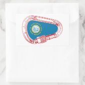 サウスダコタ州旗登山カラビナー 長方形シール (バッグ)