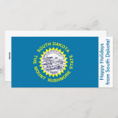 サウスダコタ州旗、アメリカからのハッピーホリデー シーズンカード (正面/裏面)