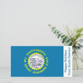 サウスダコタ州旗、アメリカからのハッピーホリデー シーズンカード (スタンド正面)