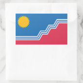 サウスダコタ州,スー滝州旗 長方形シール (バッグ)