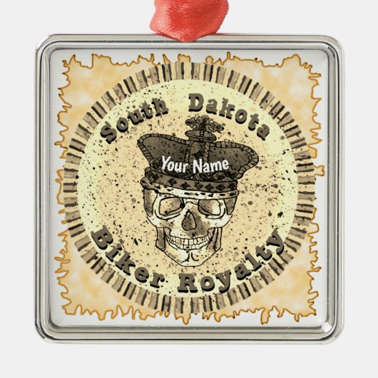 サウスダコタ州 バイク乗りのための装飾品 メタルオーナメント (正面)