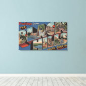 サウスダコタ州 – ブラックヒルズ – ラージレターシーン キャンバスプリント (インサイチュ (ウッドフロア))