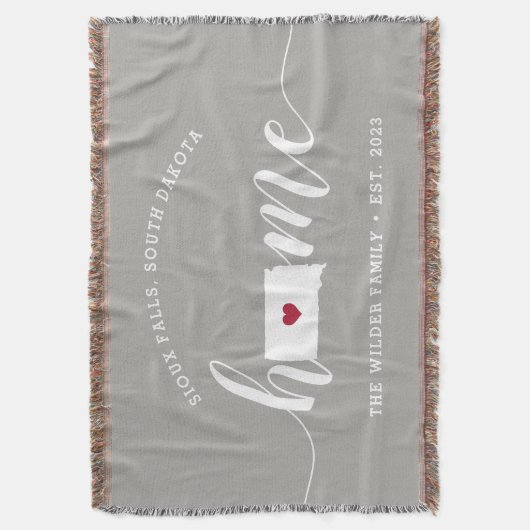 サウスダコタ州 自宅 おしゃれなグレー スローケット (正面縦)