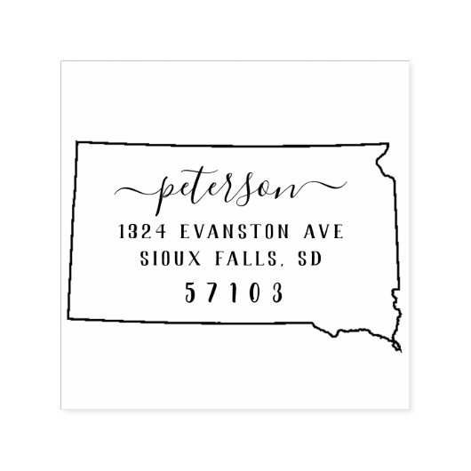 サウスダコタ差出人住所スタンプセルフインキング セルフインキングスタンプ (デザイン)