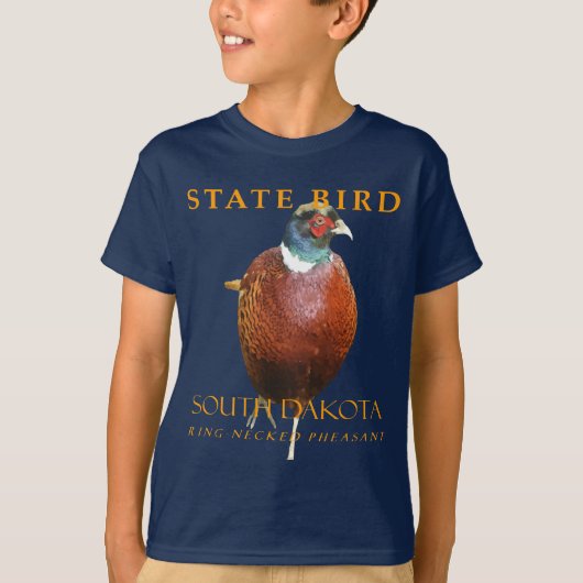 サウスダコタ準州の鳥 キジ科のキジ Tシャツ (正面)