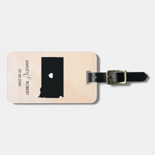 サウスダコタ結婚マップ荷物タグカスタムギフト ラゲッジタグ (正面横)