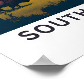 サウスダコタ統一された州旅行プリント ポスター (角)