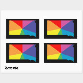 サウスダコタ色バースト 長方形シール (シート)