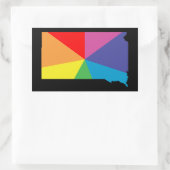 サウスダコタ色バースト 長方形シール (バッグ)