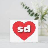 サウスダコタ赤いハート- I love sd ポストカード (スタンド正面)