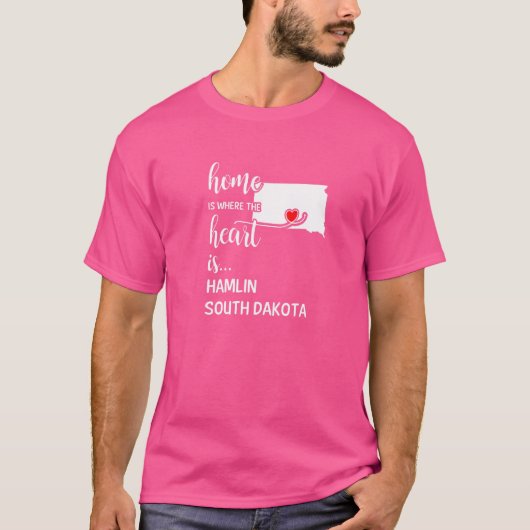 サウスダコタ ハムリン 心は家にある Tシャツ (正面)