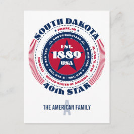 サウスダコタ，ピエール， SD，愛国的，モノグラム ポストカード