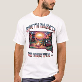 サウスダコタ 発見せよ あなたのワイルドな一面 ヴィンテージキャンプアート Tシャツ