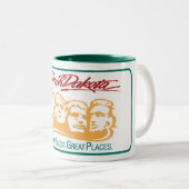 サウスダコタ-米国--のへようこそ交通標識 ツートーンマグカップ (正面右)