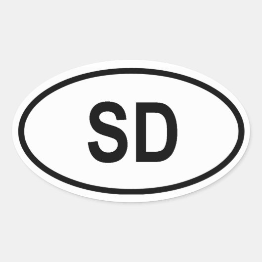 サウスダコタ「SD」 楕円形シール (正面)