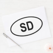 サウスダコタ「SD」 楕円形シール (封筒)
