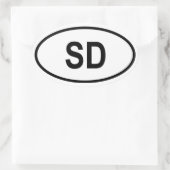 サウスダコタ「SD」 楕円形シール (バッグ)