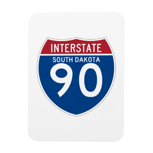 サウスダコタSD I-90州間高速道路シールド – マグネット (縦)