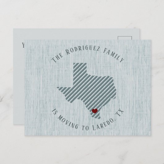 サウステキサス州ブルーリネンアンドハートテキサス州ムービング 案内ポストカード (正面/裏面)