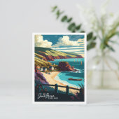 サウスデヴォンイングランドトラベルヴィンテージイラストレーション ポストカード (スタンド正面)