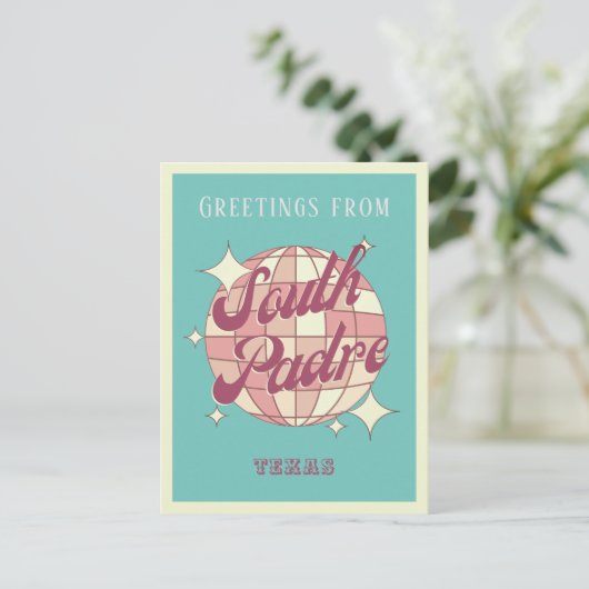 サウスパドレアイランドテキサス州レトロヴィンテージはがき ポストカード (スタンド正面)