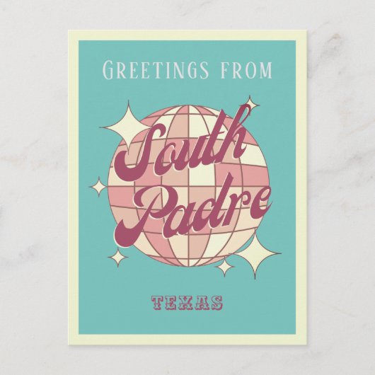 サウスパドレアイランドテキサス州レトロヴィンテージはがき ポストカード (正面)