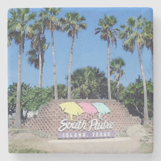 サウスパドレアイランド、ギフト、ビーチ、 ストーンコースター (正面)