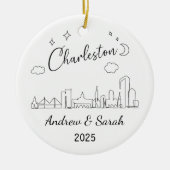 サウスパーソナライズされたカロライナ州チャールストンオーナメント セラミックオーナメント (正面)