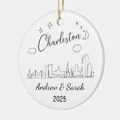 サウスパーソナライズされたカロライナ州チャールストンオーナメント セラミックオーナメント (左)