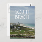 サウスビーチマイアミのスカイライン写真 ポストカード (正面/裏面)