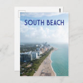 サウスビーチマイアミフロリダショアライン ポストカード (正面/裏面)