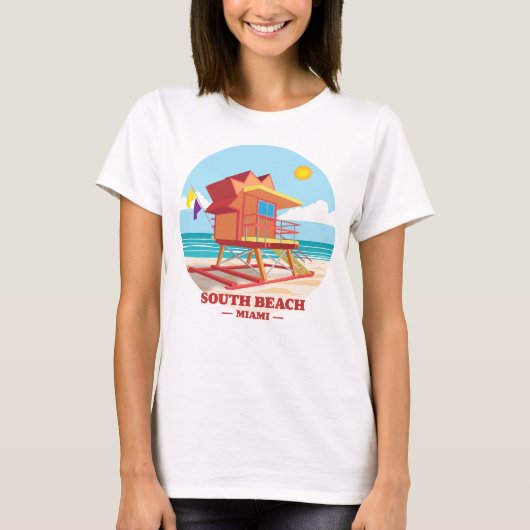 サウスビーチマイアミフロリダ Tシャツ (正面)