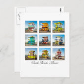 サウスビーチマイアミライフガードシャックス ポストカード (正面/裏面)