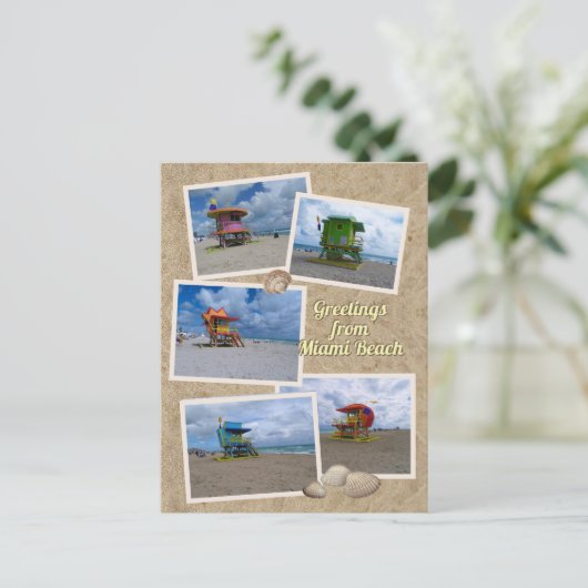 サウスビーチマイアミライフガードタワーズ ポストカード (スタンド正面)