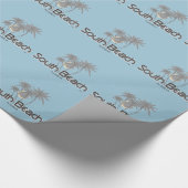 サウスビーチマイアミ、フロリダアンドグレーパームズ ラッピングペーパー (角)