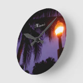 サウスビーチマイアミ ラウンド壁時計 (傾斜)