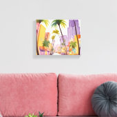 サウスビーチ夏 | マイアミ通りウォーターカラー キャンバスプリント (インサイチュ (リビング))