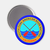 サウスフォークアメリカンリバーラフティングカリフォルニア マグネット (正面/裏面)