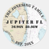 サウスフロリダ航海の封筒用シールズボーター ラウンドシール (正面)