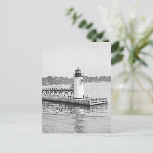 サウスヘイブン南防波堤灯台 ポストカード (スタンド正面)