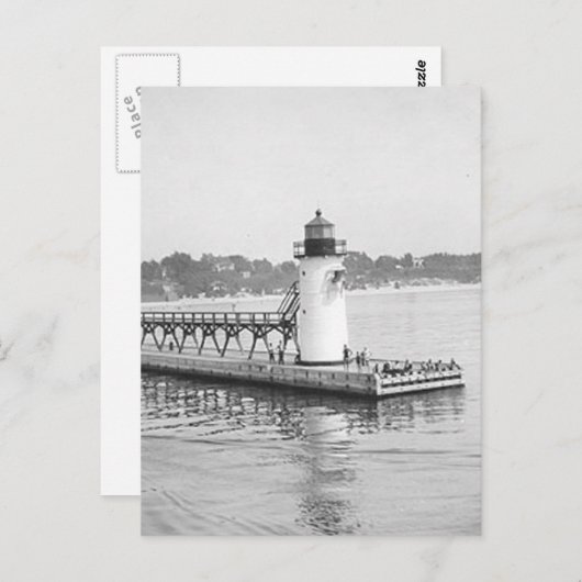 サウスヘイブン南防波堤灯台 ポストカード (正面/裏面)