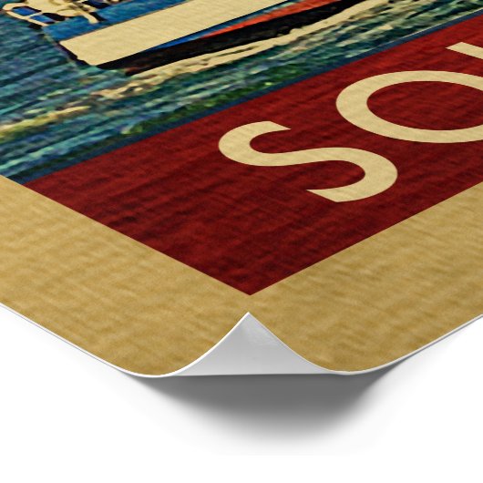 サウスヘブンセーロボートヴィンテージトラベルミシガン ポスター (角)