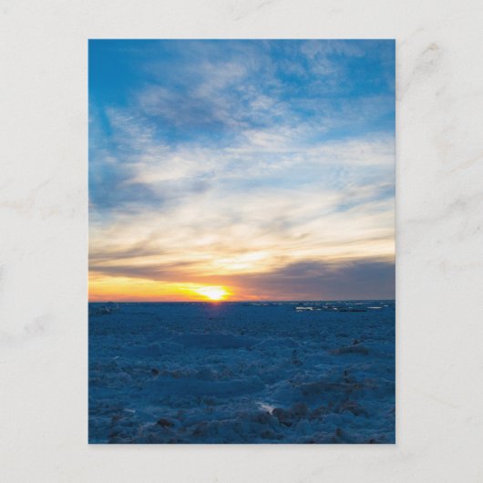 サウスヘブンライトハウスイ凍っていクミシガン ポストカード (正面)