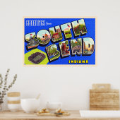 サウスベンドインディアナヴィンテージラージレター ポスター (キッチン)