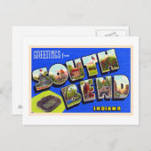 サウスベンドインディアナヴィンテージラージレター ポストカード (正面/裏面)