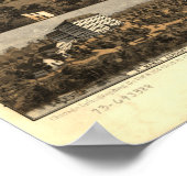 サウスベンドインディアナ1866アンティークパノラママップ ポスター (角)