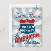 サウスベンドリンカーンハイウェイヴィンテージアメリカインディアナ ポストカード (正面/裏面)