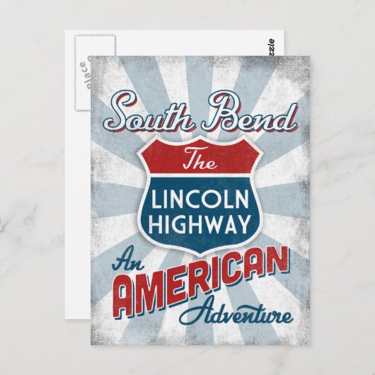 サウスベンドリンカーンハイウェイヴィンテージアメリカインディアナ ポストカード (正面/裏面)