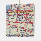 サウスベンドINヴィンテージマップ セラミックオーナメント (左)